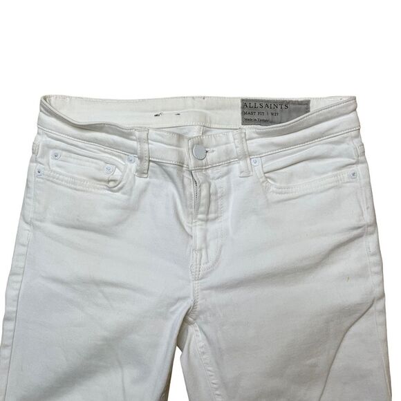 AllSaints White Cropped Skinny Jeans Size 27 | Mast Fit Designer Denim - Picture 3 of 13